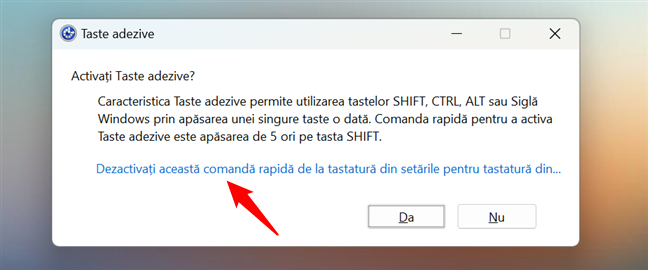 DezactivaÈ›i aceastÄƒ comandÄƒ rapidÄƒ de la tastaturÄƒ din setÄƒrile pentru tastaturÄƒ dinâ€¦