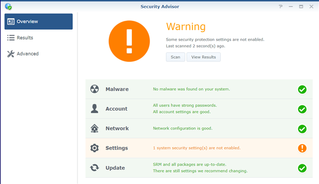 Security Advisor de la Synology