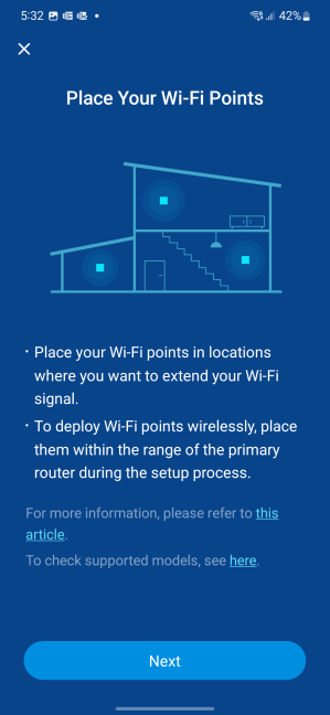 Este ușor să adaugi Wi-Fi Points din aplicația DS router