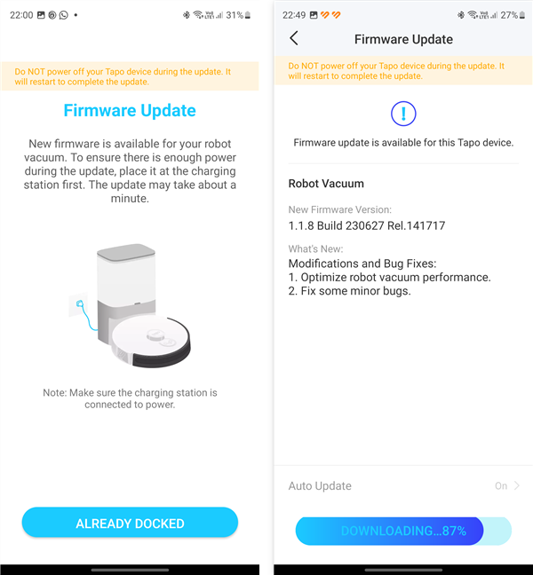 Actualizare firmware pentru TP-Link Tapo RV30 Plus