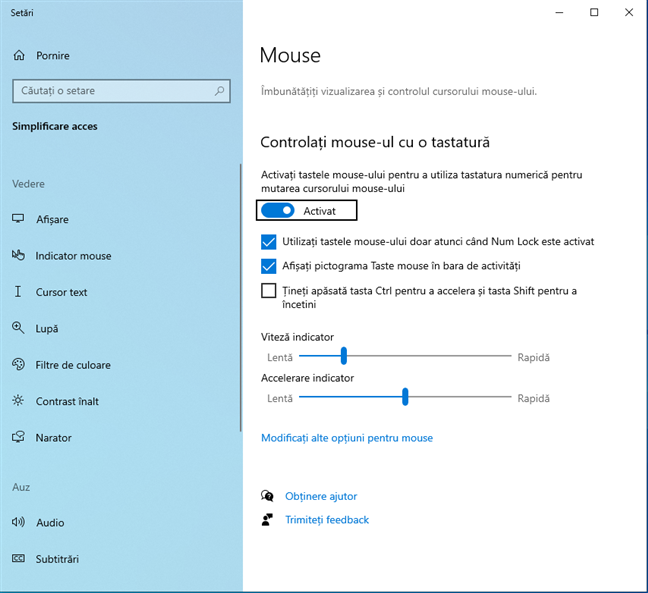 Activarea È™i configurarea Tastelor Mouse Ã®n Windows 10