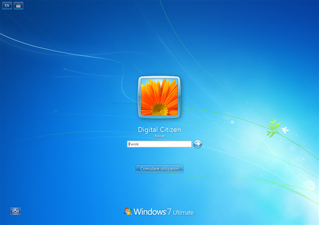 Ecran de blocare din Windows 7