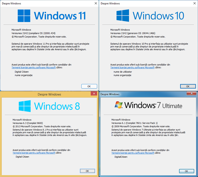Comanda winver: Cum afli ce Windows ai