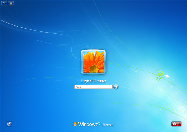 Ecran de conectare din Windows 7