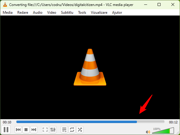 Monitorizarea conversiei video Ã®n VLC