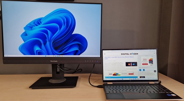 PoÈi folosi ViewSonic VG2756V-2K ca staÈie de andocare