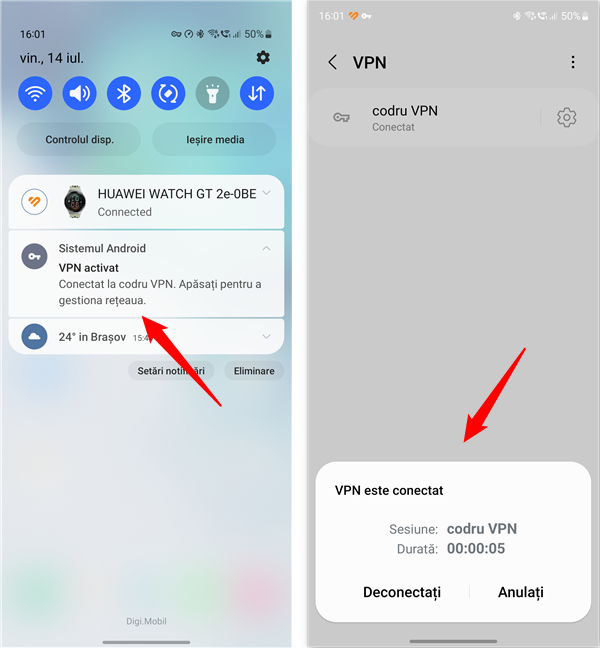 Utilizarea unei conexiuni VPN pe un smartphone cu Android