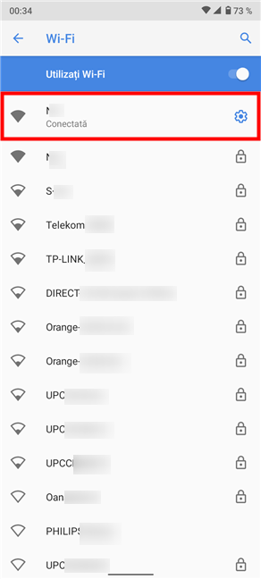ApasÄ pe rotiÈÄ pentru a accesa Detaliile despre reÈea