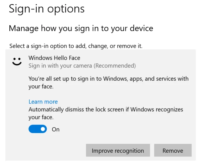 Windows Hello a primit unele îmbunătățiri