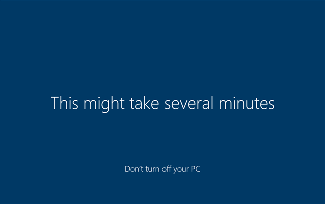 AÈ™teptÃ¢nd ca Windows 10 sÄƒ configureze lucrurile