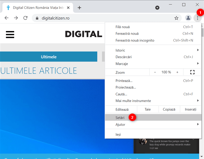 AcceseazÄƒ setÄƒrile Google Chrome