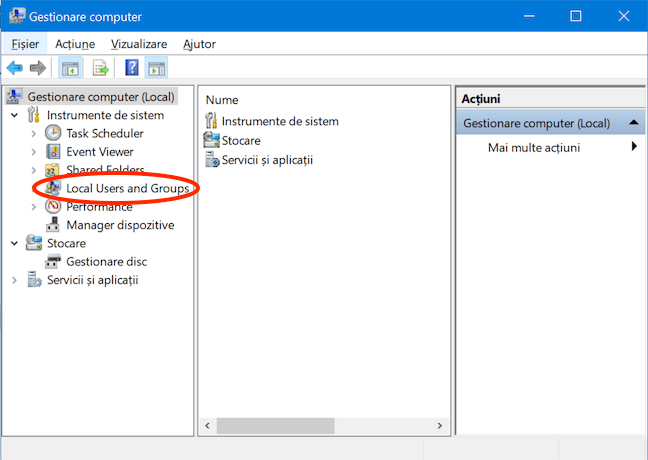 AcceseazÄƒ Local Users and Groups