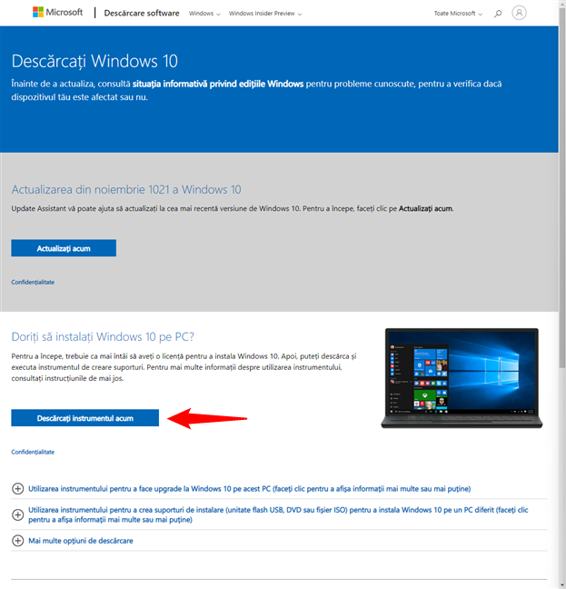 Nu ai nevoie de o cheie de licență pentru a descărca Windows 10