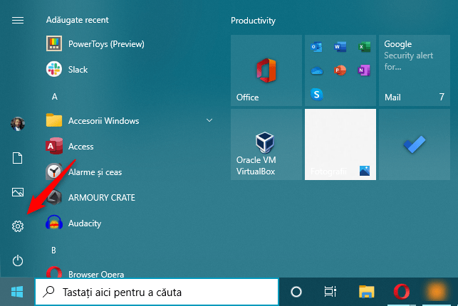 Deschide SetÄƒri Ã®n Windows 10