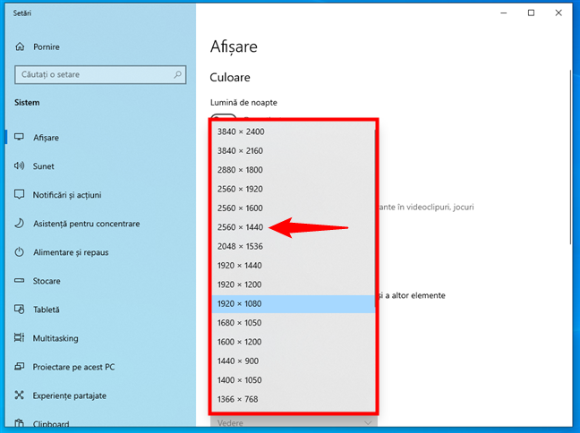 Cum setezi rezoluÈia ecranului în Windows 10