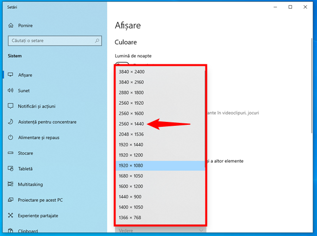 Cum setezi rezoluÈ›ia ecranului Ã®n Windows 10