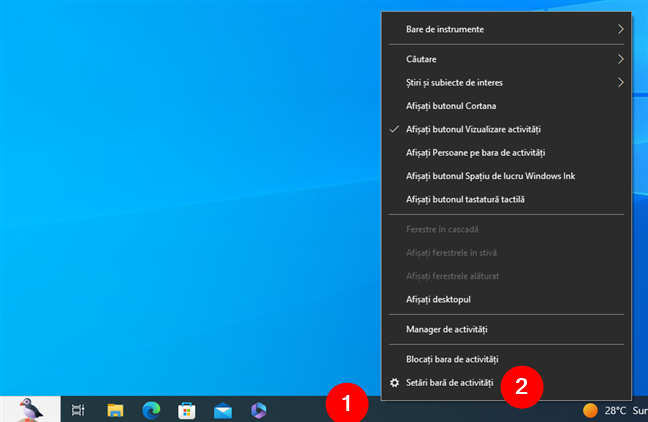 Cum deschizi SetÄƒri barÄƒ de activitÄƒÈ›i Ã®n Windows 10