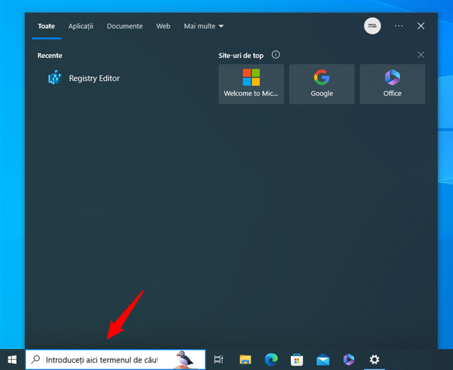 Caseta de cÄƒutare din bara de activitÄƒÈ›i Ã®n Windows 10