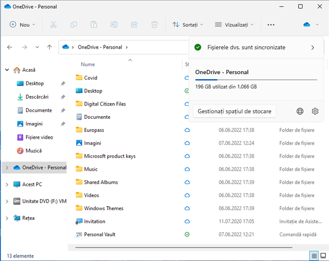 File Explorer este integrat mai bine cu OneDrive