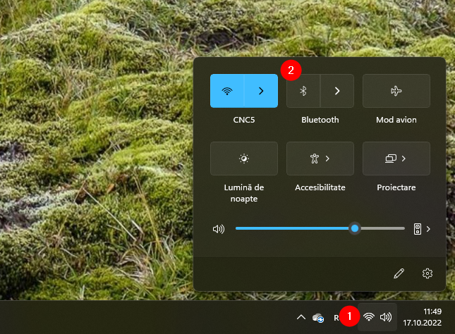 Activează Bluetooth în Windows 11 din Setări rapide