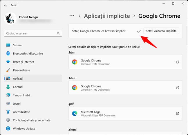 Google Chrome este acum browserul web implicit