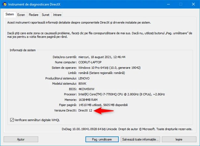 Cerințe de sistem pentru Windows 11: Placă video ce suportă DirectX 12