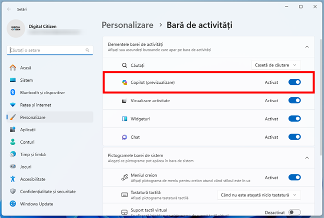 Cum adaugi Copilot la bara de activitÄƒÈ›i din Windows 11