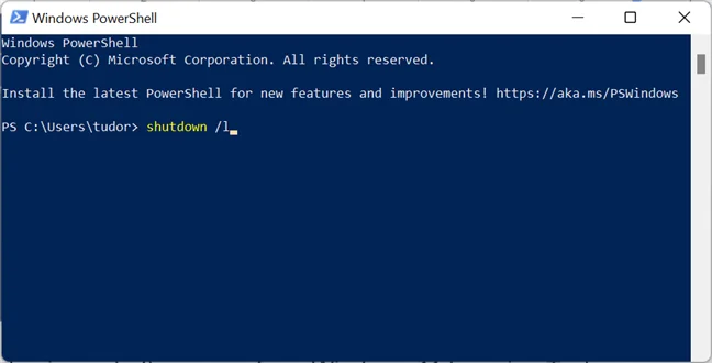 Comanda de consolă pentru deconectarea de la Windows 11
