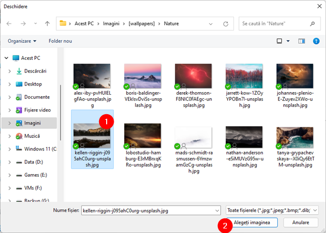 Alegerea unei noi imagini pentru Ecranul de blocare din Windows 11