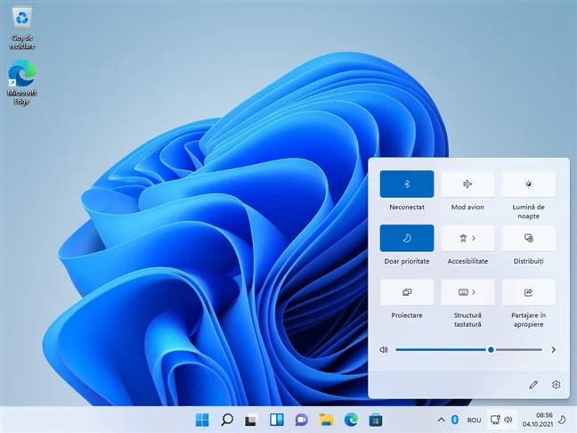 Setările rapide din Windows 11