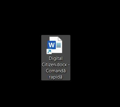 Scurtătura către fișier este adăugată pe desktop