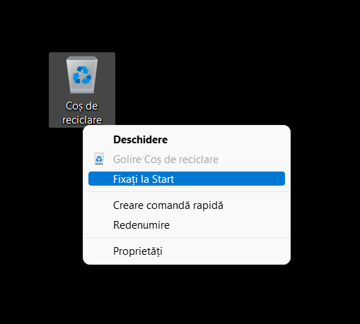 Adaugă aplicații de pe desktop la secțiunea Fixat din Windows 11