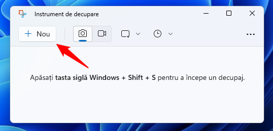 Butonul Nou din Instrumentul de decupare