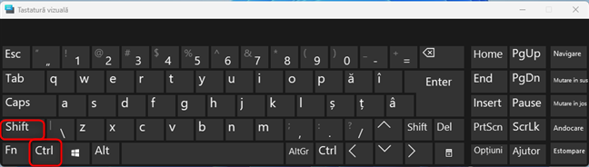 Apasă Ctrl + Shift pentru a schimba dispunerea tastaturii
