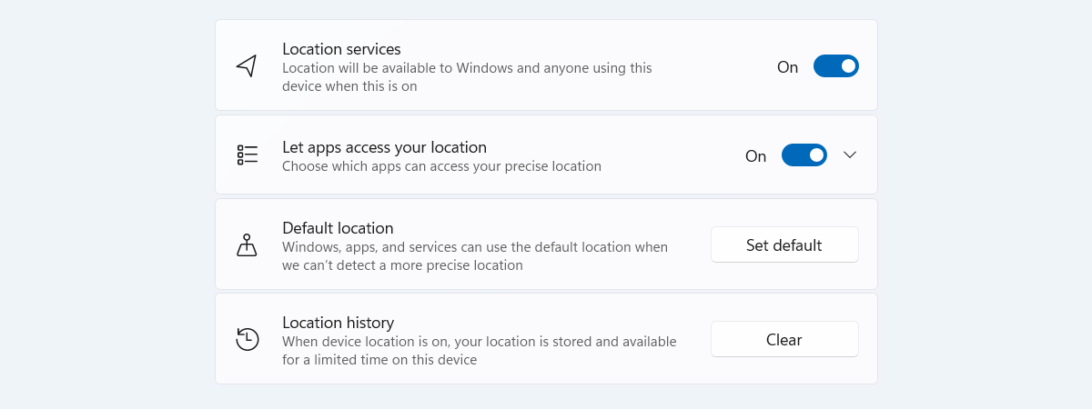 Servicii locatie Windows 11