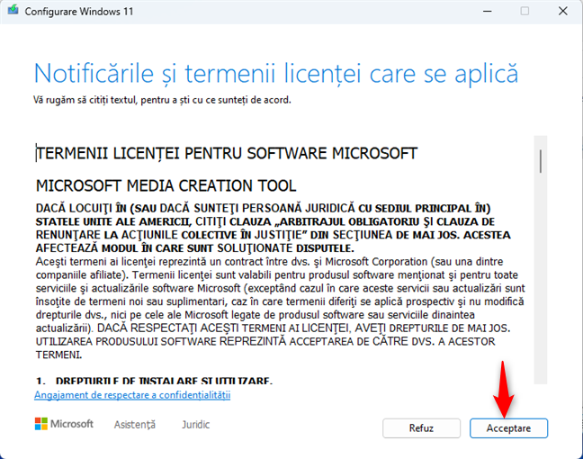 AcceptÄ termenii de licenÈÄ