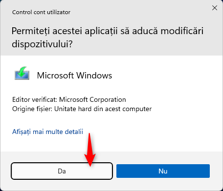 ApasÄ pe Da când vezi solicitarea Control cont utilizator