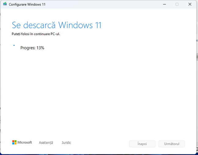 DescÄrcarea fiÈierelor de instalare pentru Windows 11