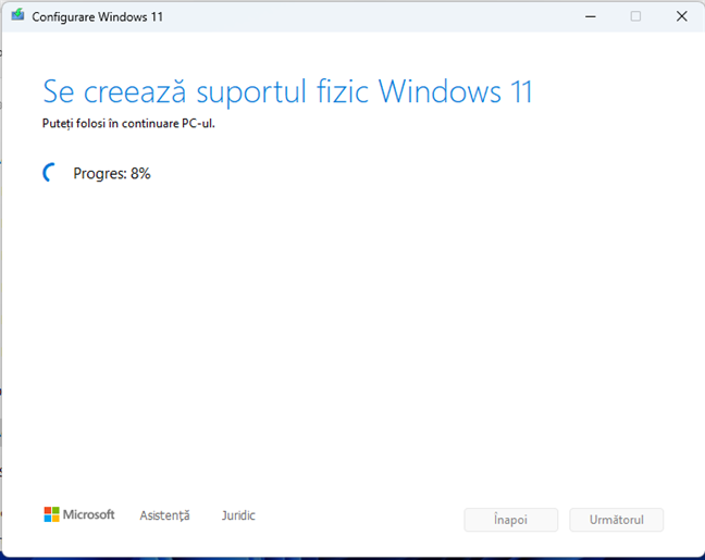 Crearea suportului de instalare Windows 11 pe unitatea USB