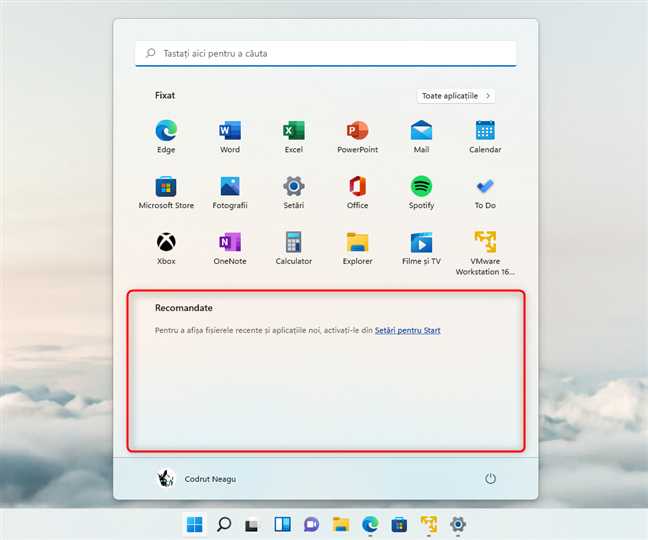 Nu poÈ›i elimina secÈ›iunea Recomandate din Meniul Start din Windows 11