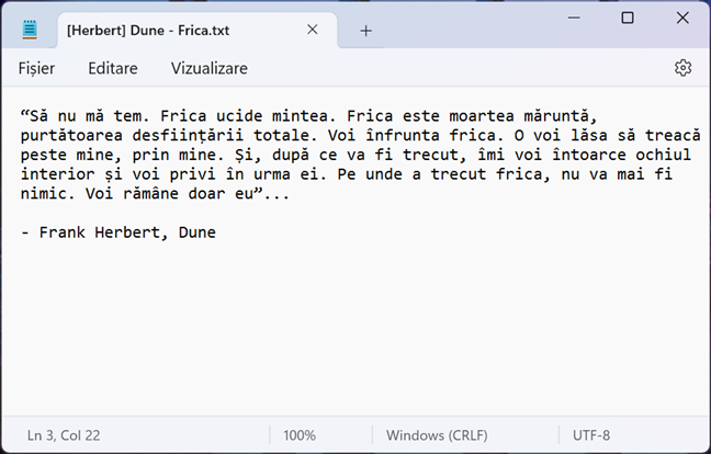 Notepad Ã®n Windows 11