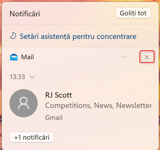 È˜terge toate notificÄƒrile de la o anumitÄƒ aplicaÈ›ie Ã®n Windows 11