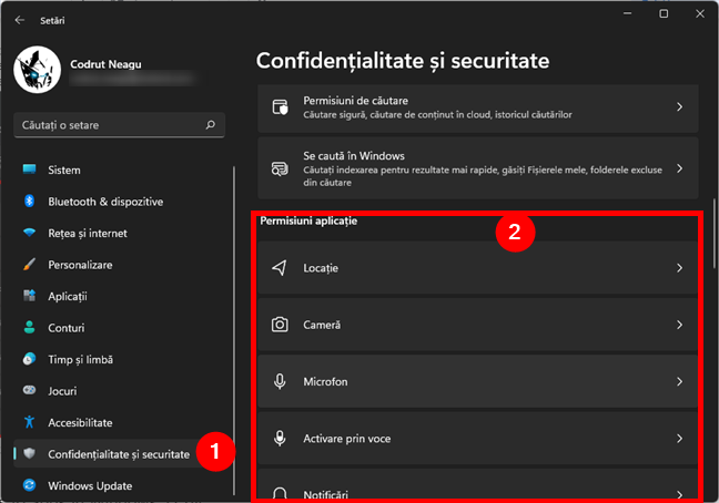 ControleazÄƒ accesul aplicaÈ›iilor la un dispozitiv sau o caracteristicÄƒ Windows 11