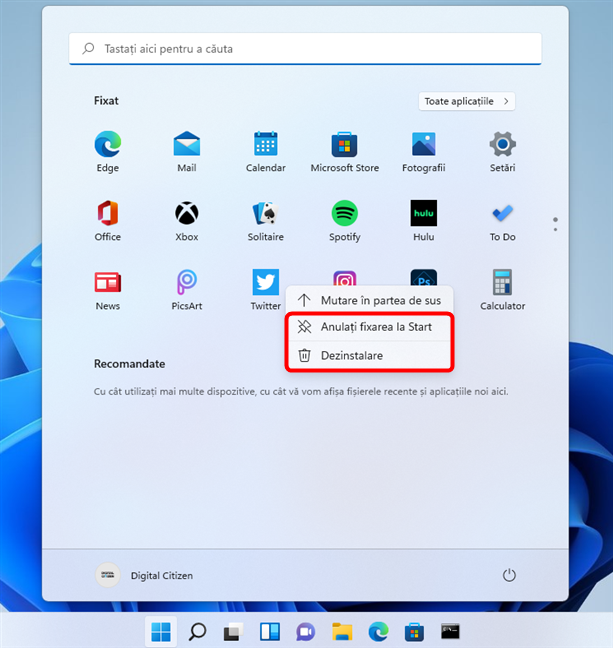 È˜tergerea aplicaÈ›iilor promovate din Windows 11