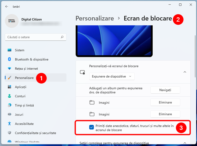 Blocarea reclamelor de pe ecranul de blocare din Windows 11