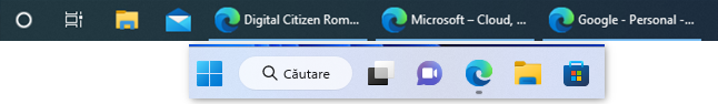 Windows 10 (sus) Ã®È›i permite sÄƒ ai pictograme separate Ã®n bara de activitÄƒÈ›i, Ã®n timp ce Windows 11 (jos) nu