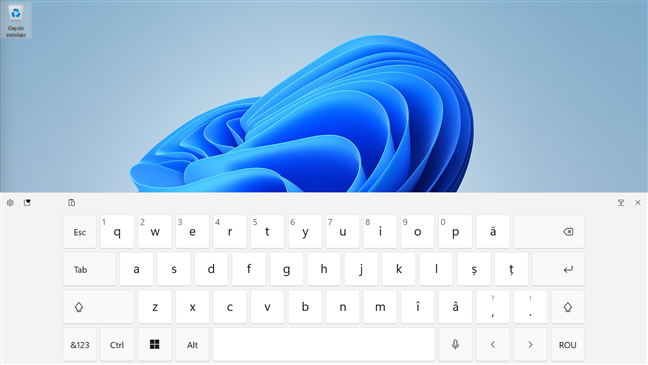 Tastatura tactilă din Windows 11