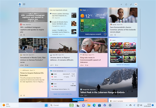 Widgeturile din Windows 11 pe tot ecranul