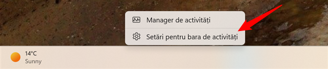 Cum accesezi SetÄƒrile pentru bara de activitÄƒÈ›i Ã®n Windows 11