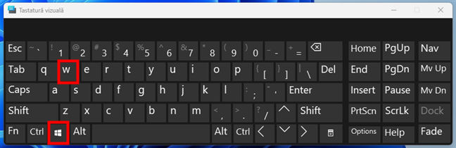 Combinația de taste pentru Widgeturi în Windows 11